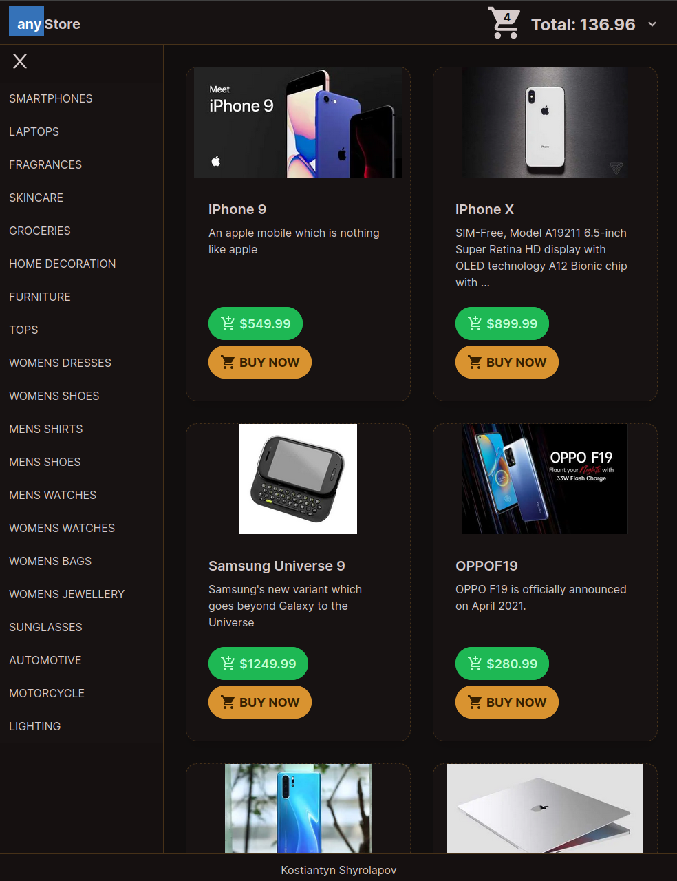 Any Store product page